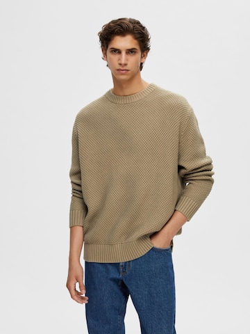 SELECTED HOMME Sweater 'Bert' in Green: front