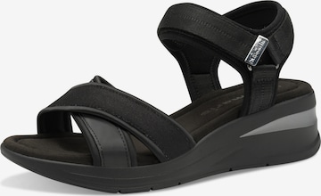 Sandales Tamaris en noir : devant