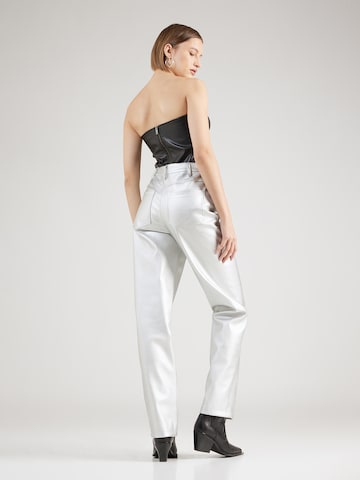 Regular Pantalon Nasty Gal en argent