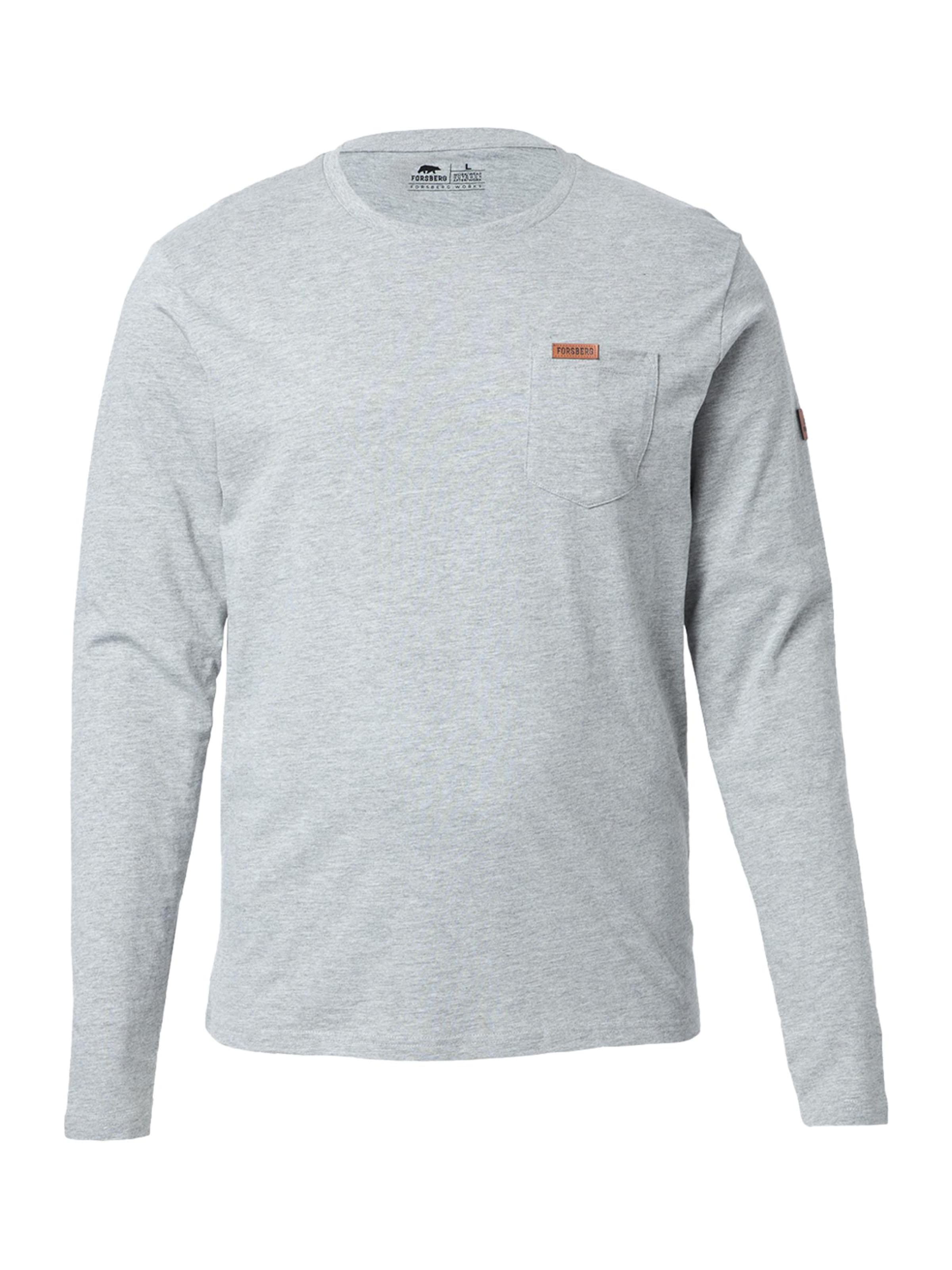 FORSBERG Sweatshirt 'Longsleeve mit Brusttasche' in Grey: front