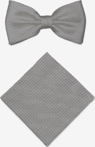 Real Guys Set: Fliege und Einstecktuch in Grau: Vorderseite