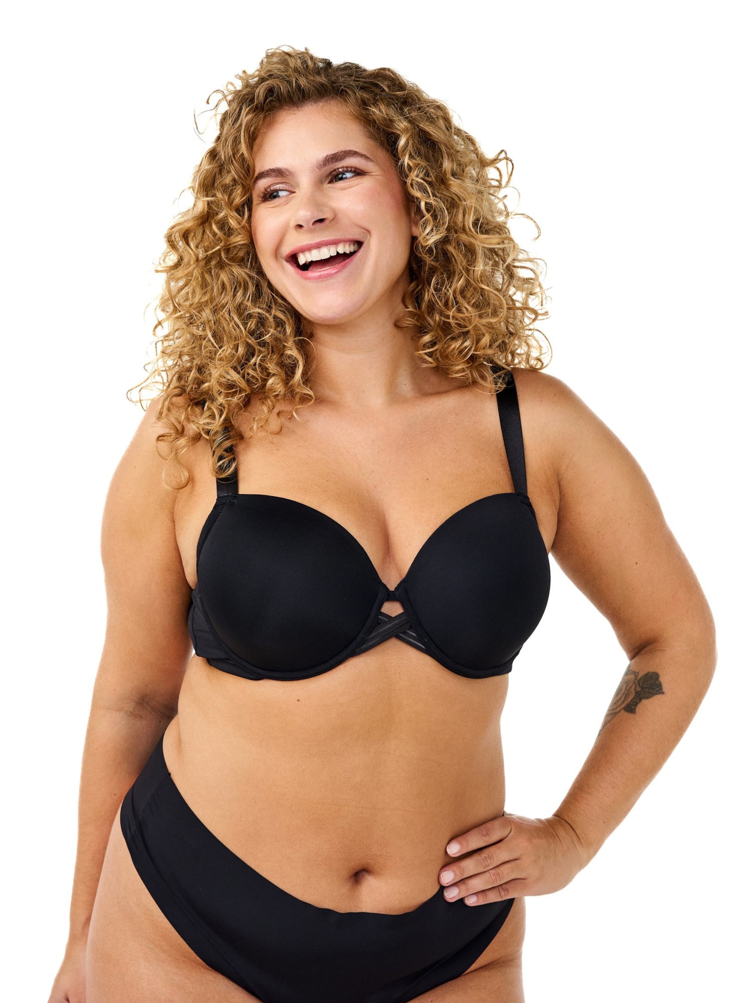 Push-up Soutien-gorge &#x27;Ldebbie&#x27; Devoted by Zizzi en noir : devant