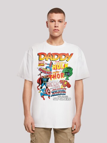 T-Shirt 'Marvel Comics Our Dad Superhero' F4NT4STIC en blanc : devant
