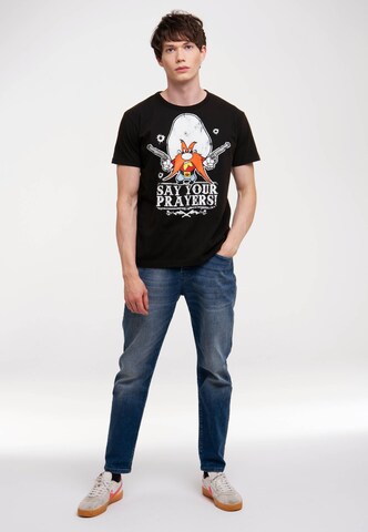 LOGOSHIRT T-Shirt 'Looney Tunes - Yosemite - Say Your Prayers' in Schwarz