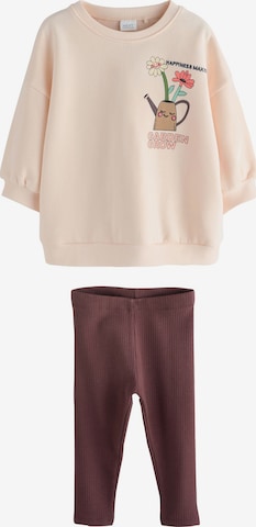 Next Set: Sweatshirts und Leggings in Beige: Vorderseite