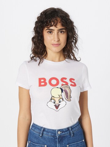 T-shirt 'Ecabi' BOSS Black en blanc : devant