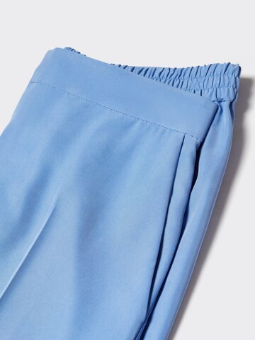 MANGO Loose fit Pleated Pants 'Marina' in Blue