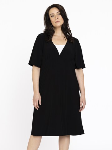 Yoek Dress in Black: front