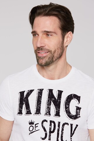CAMP DAVID T-Shirt mit Label Print in Weiß