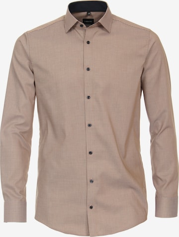 VENTI Slim fit Business Shirt in Orange: front