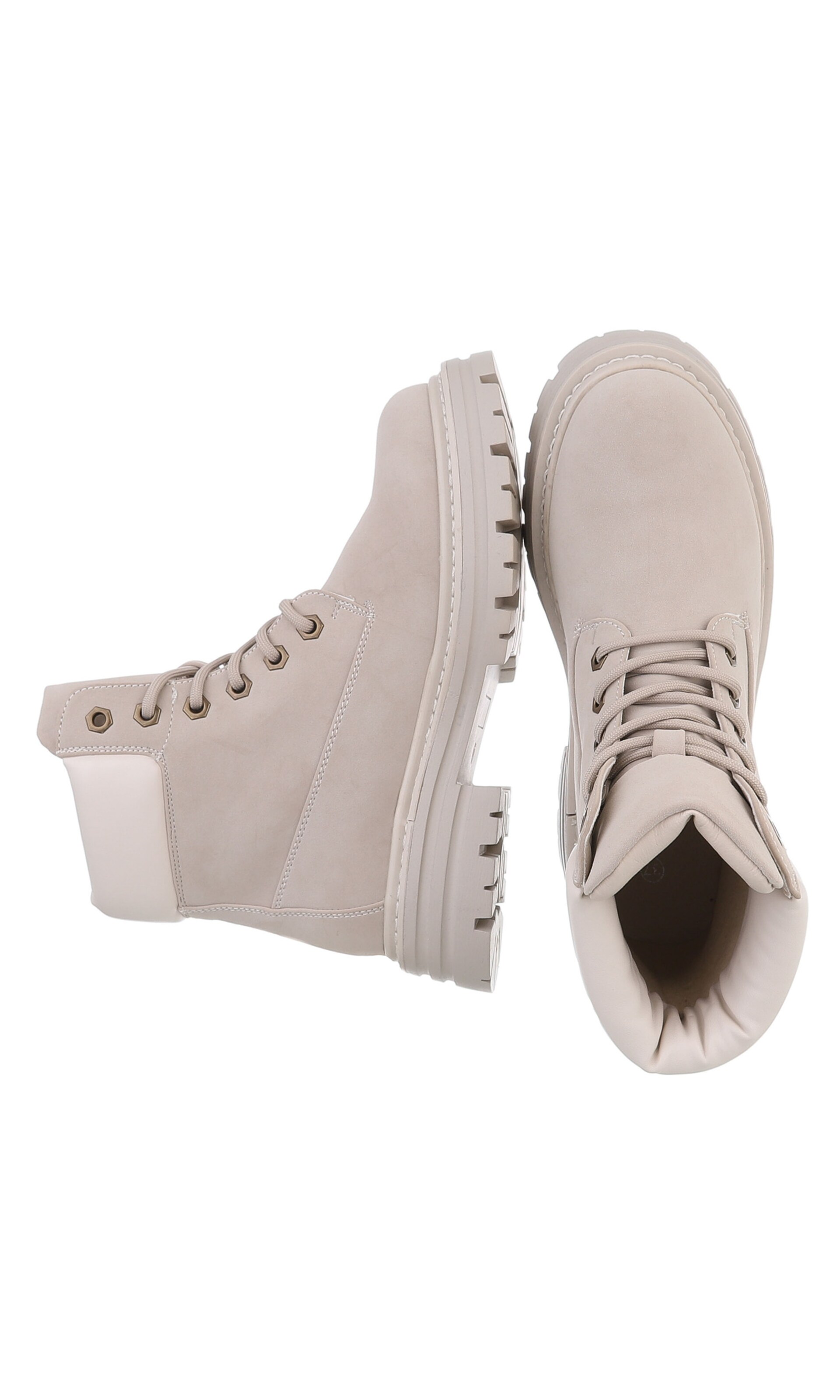 Ital-Design Schnürstiefelette in Beige