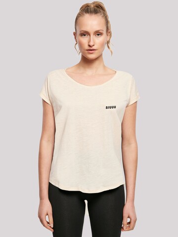 T-shirt 'SIUUU' F4NT4STIC en beige : devant