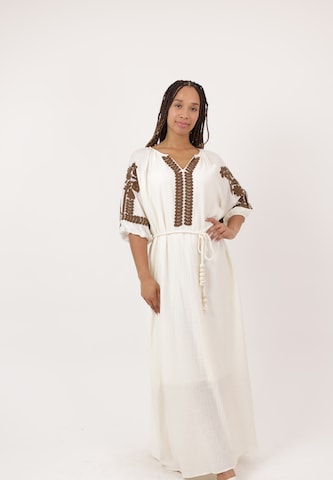 Elara Shirt Dress in White