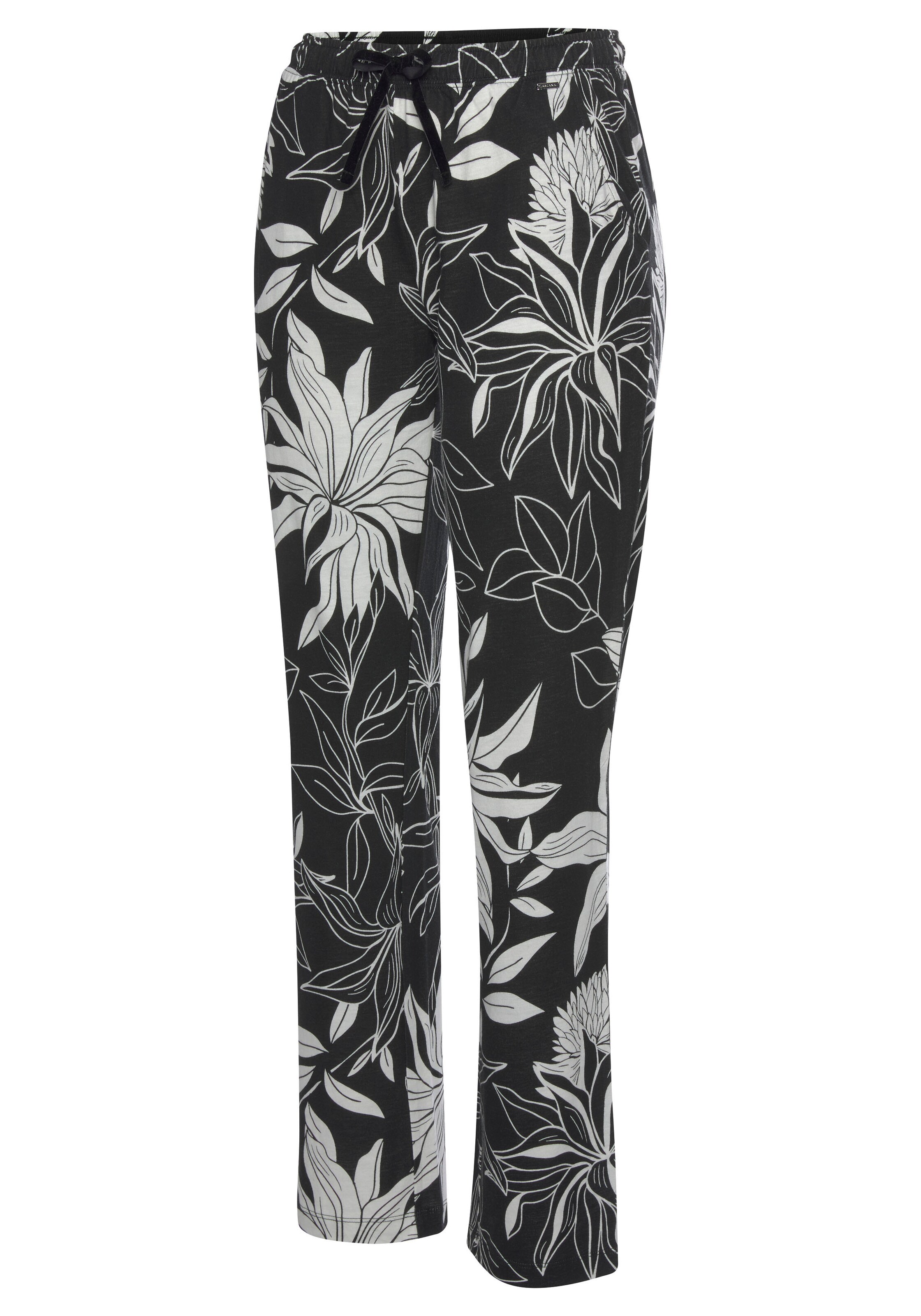LASCANA Loosefit Pyjamahose in Schwarz