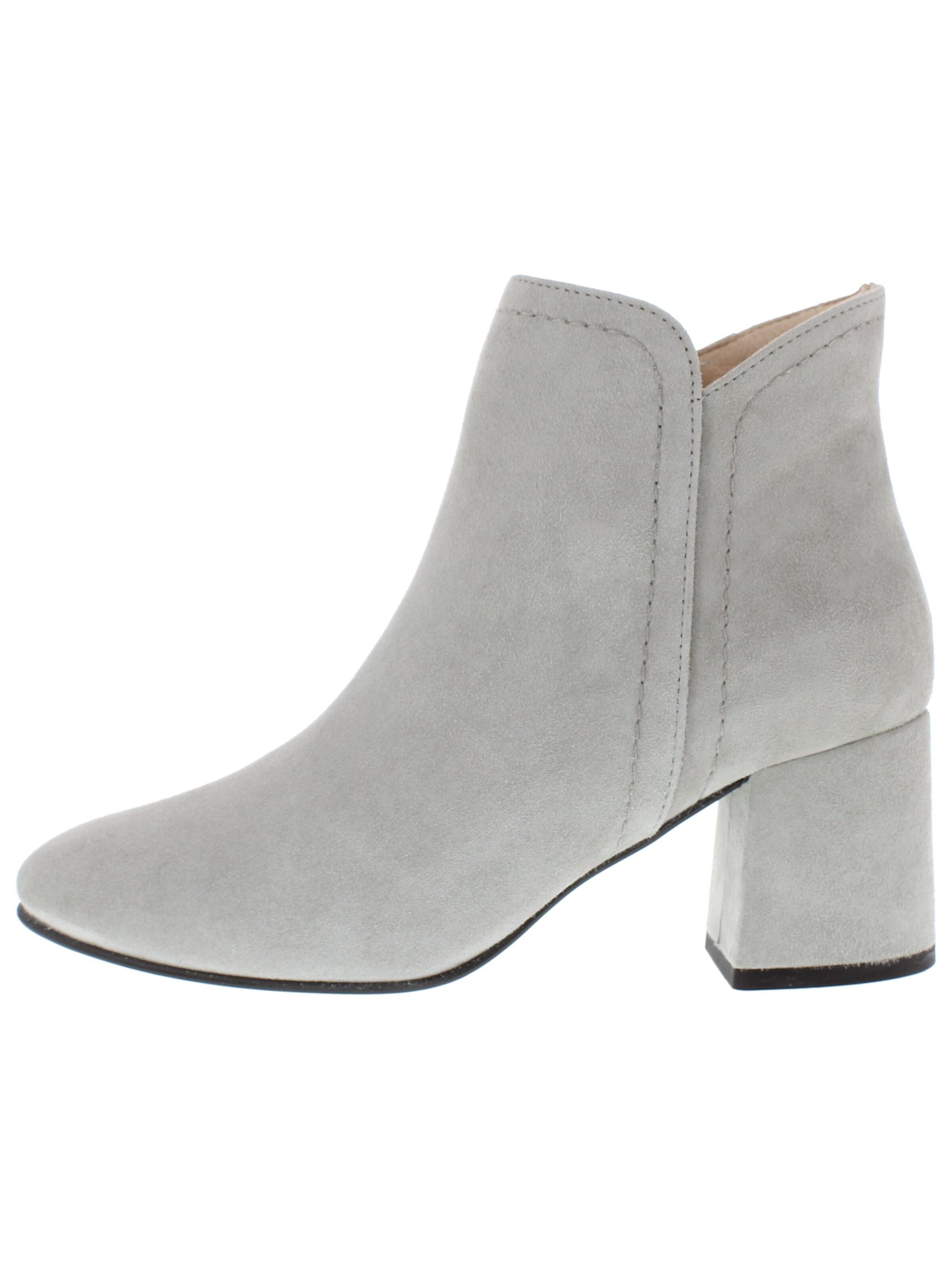 XAVER LUIS Schuhmanufaktur Booties 'RIA - mit Blockabsatz' in Grey: front