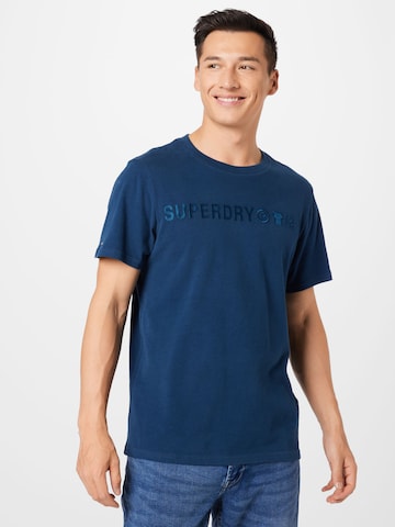 zils Superdry T-Krekls: no priekšpuses