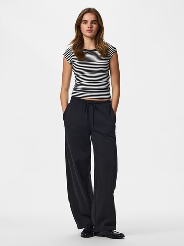 PIECES Loosefit Broek in Zwart