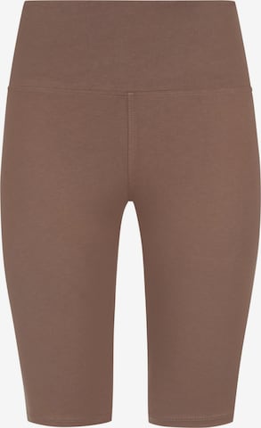 Evoni Slim fit Leggings 'knielang aus Baumwolle' in Brown: front