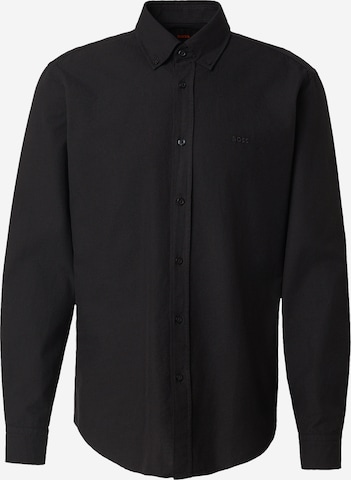 Coupe regular Chemise 'Rickert' BOSS en noir : devant