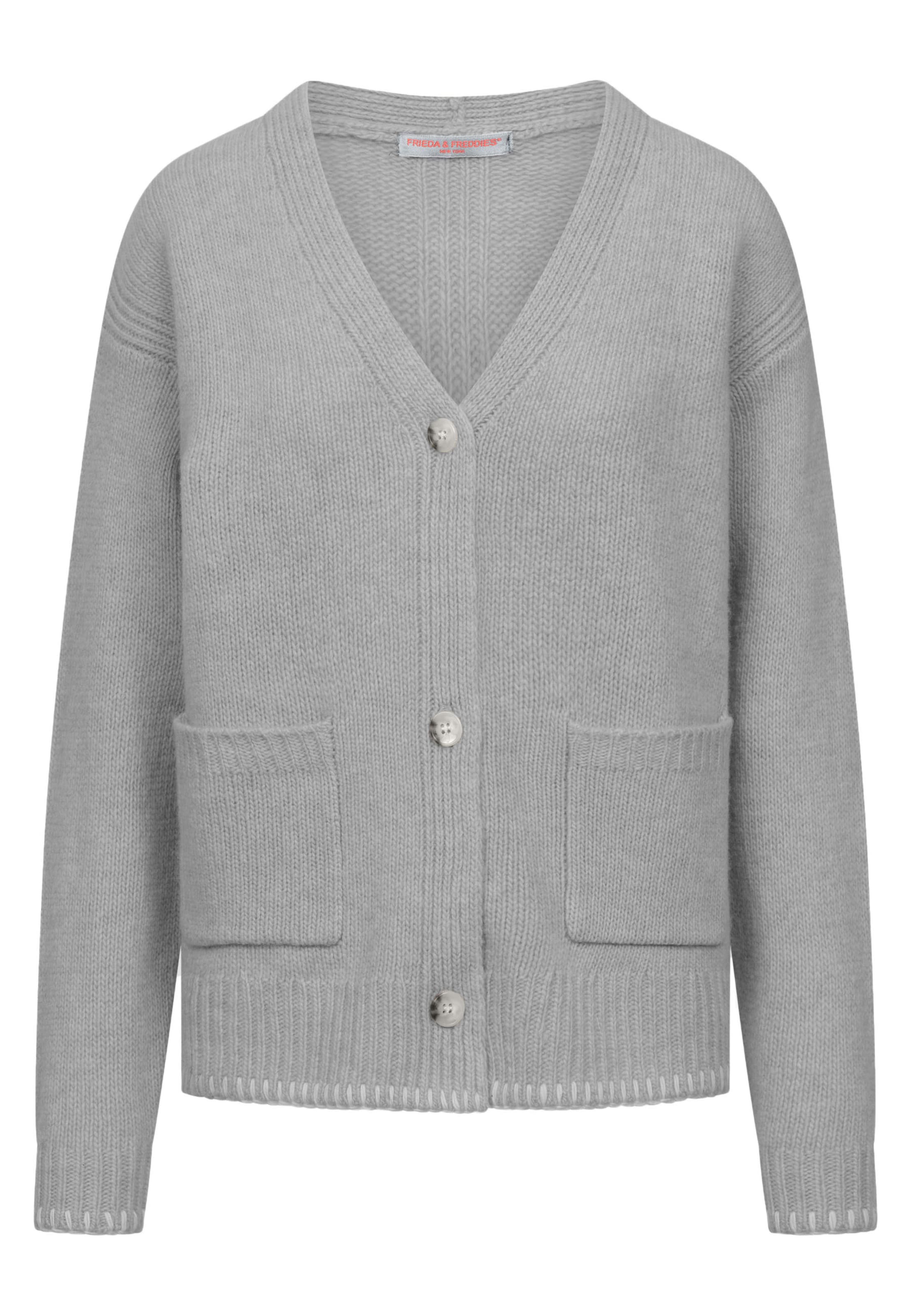 Frieda & Freddies NY Strickjacke in Grau: Vorderseite