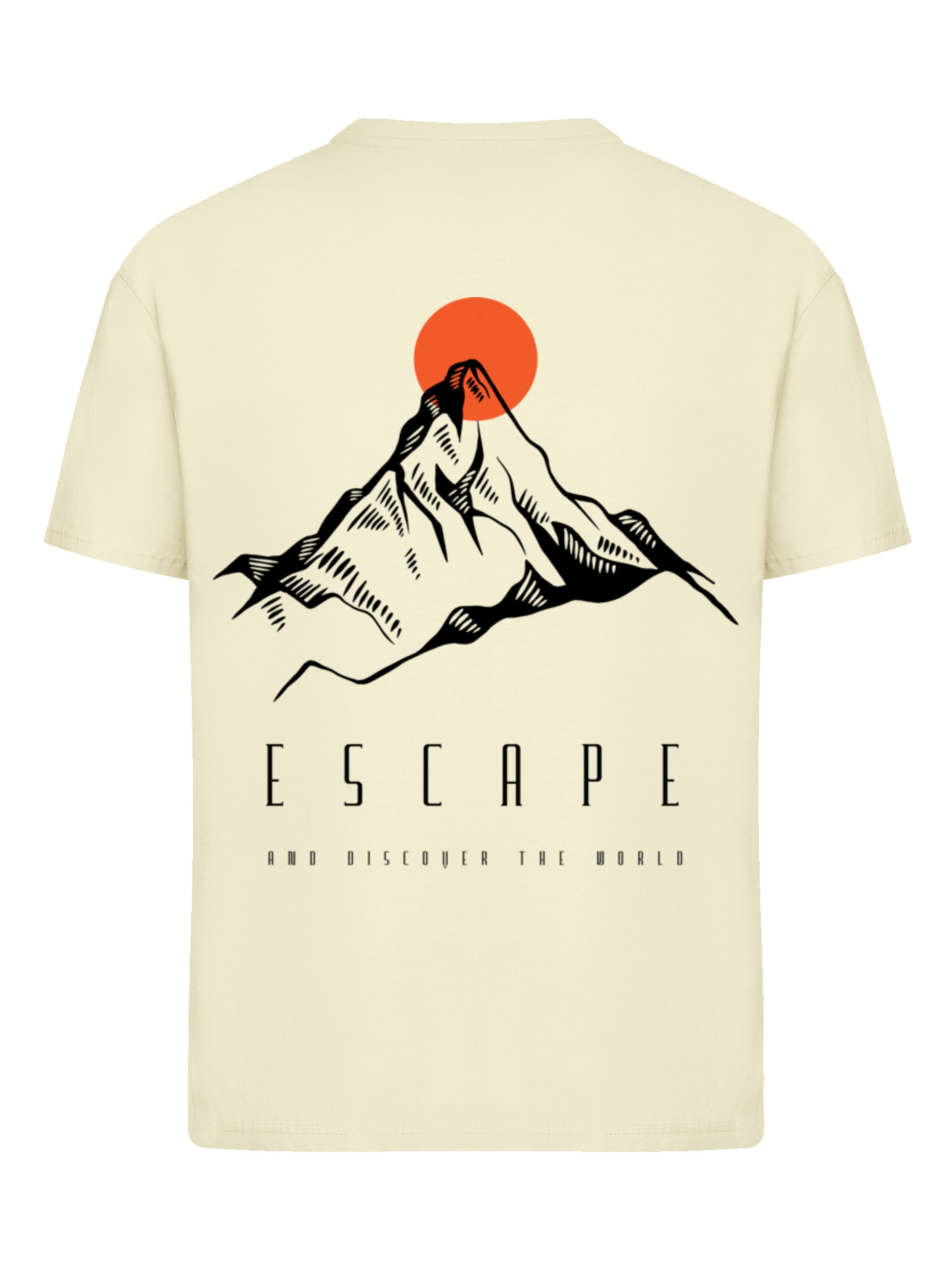 F4NT4STIC Shirt 'Escape Discover the World Mountain' in Beige: front