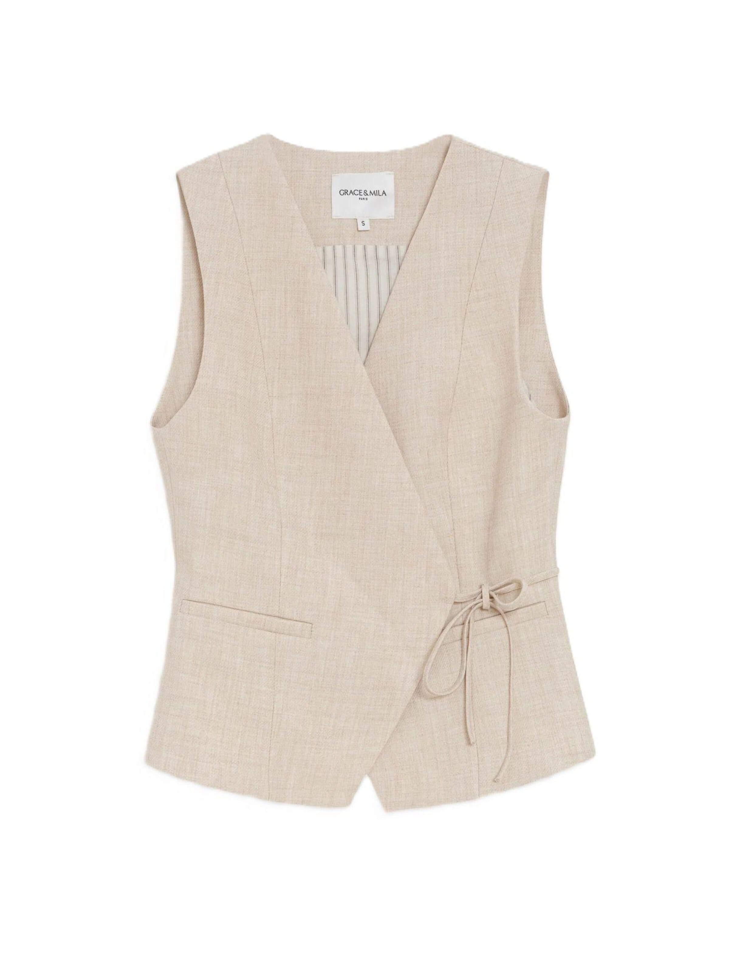 Grace & Mila Vest 'VILMONT' in Beige: front