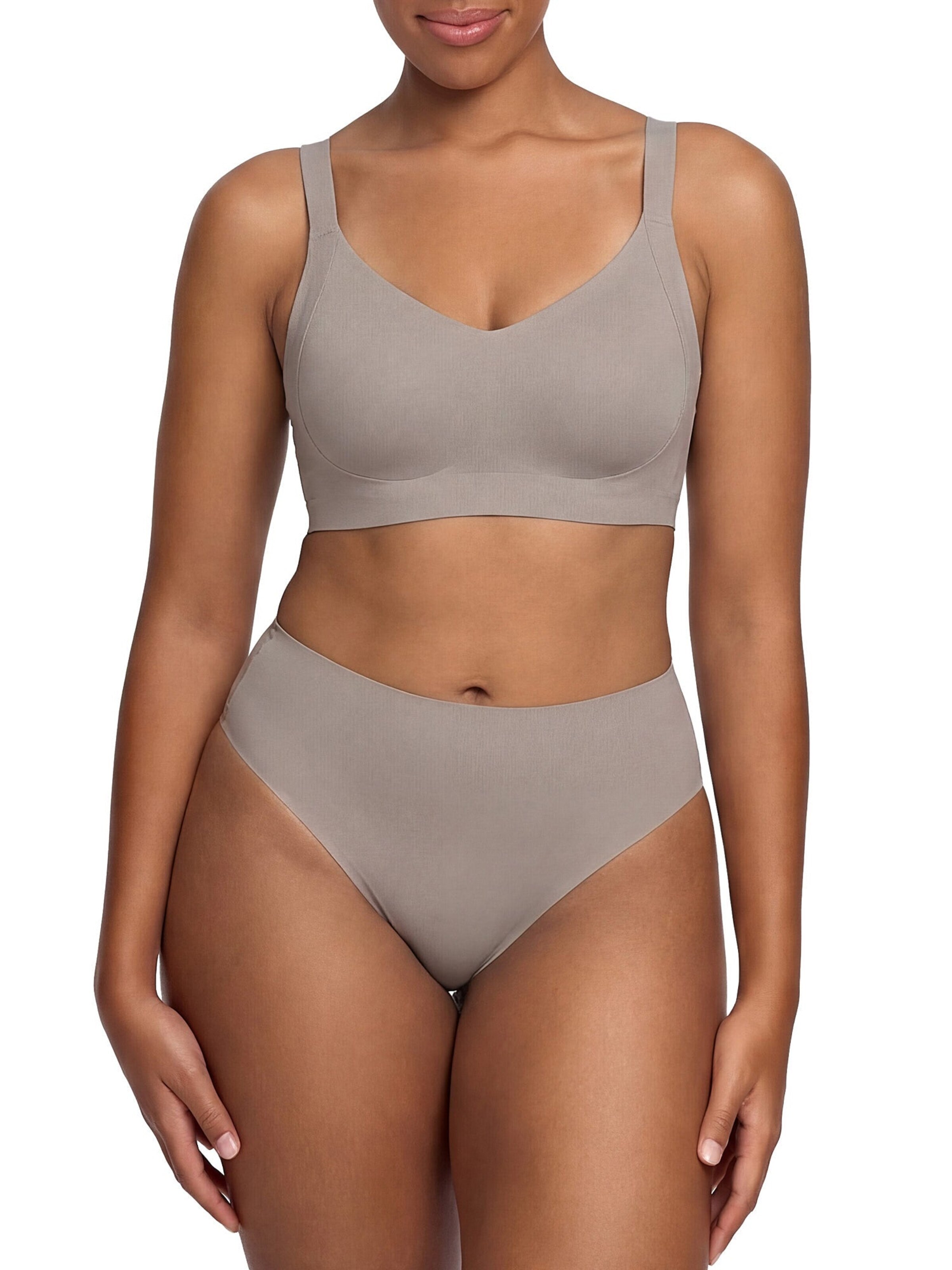cfab (formerly creamy fabrics) Push-up Bra 'Seamless Compact Push-Up BH' in Grey