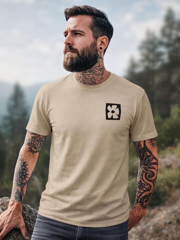 Neverless Shirt 'Blume Quadrat' in Beige