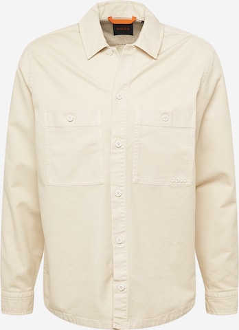 BOSS Orange Regular fit Button Up Shirt 'Locky' in Beige: front