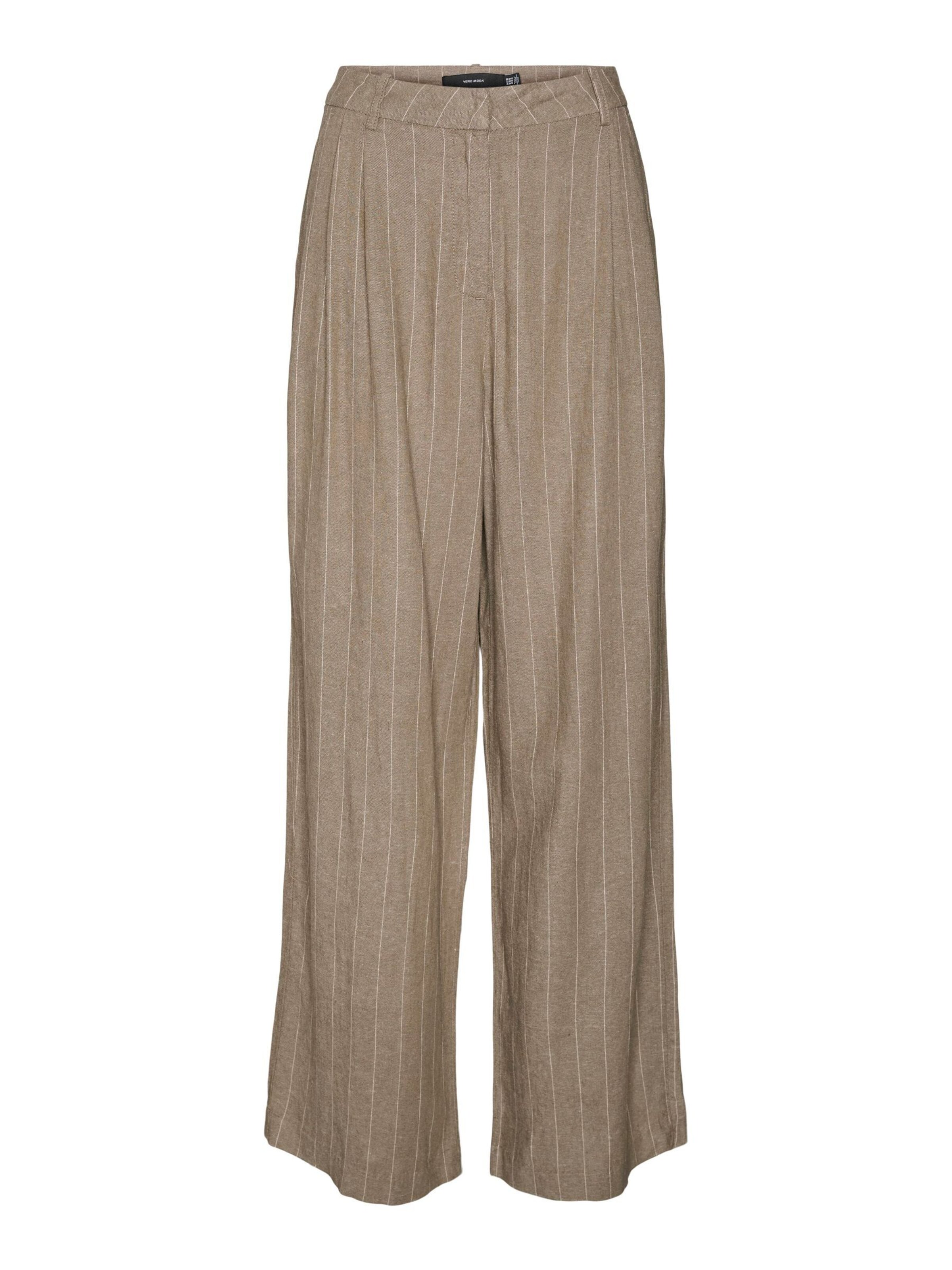 VERO MODA Wide leg Pantalon 'VMMindy' in Bruin: voorkant