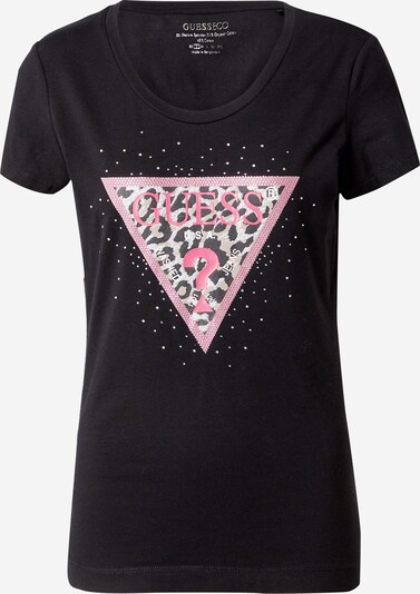 GUESS T-shirt en rose clair / noir / transparent / blanc, Vue avec produit