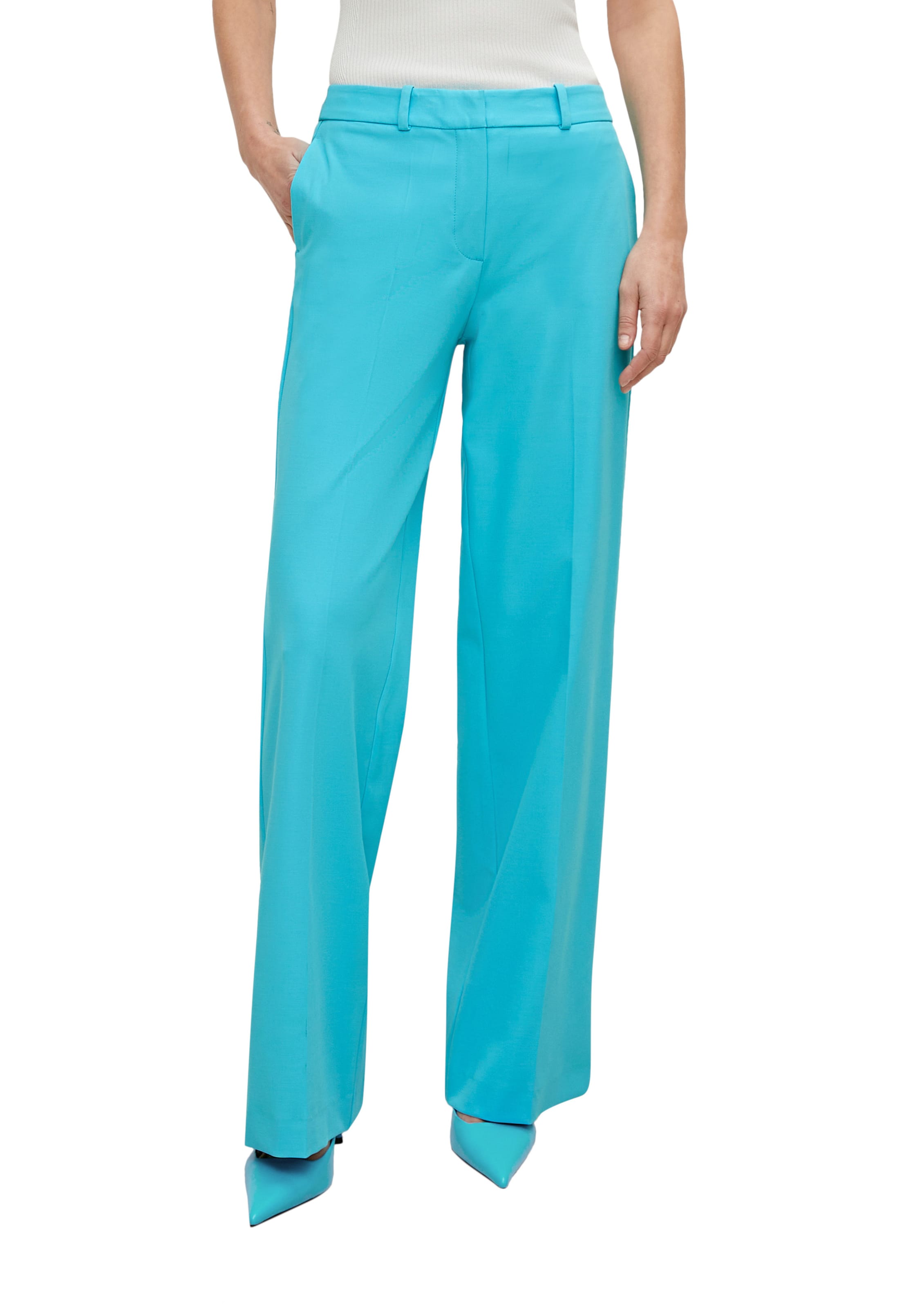 COMMA Wide leg Pants in Blue: front