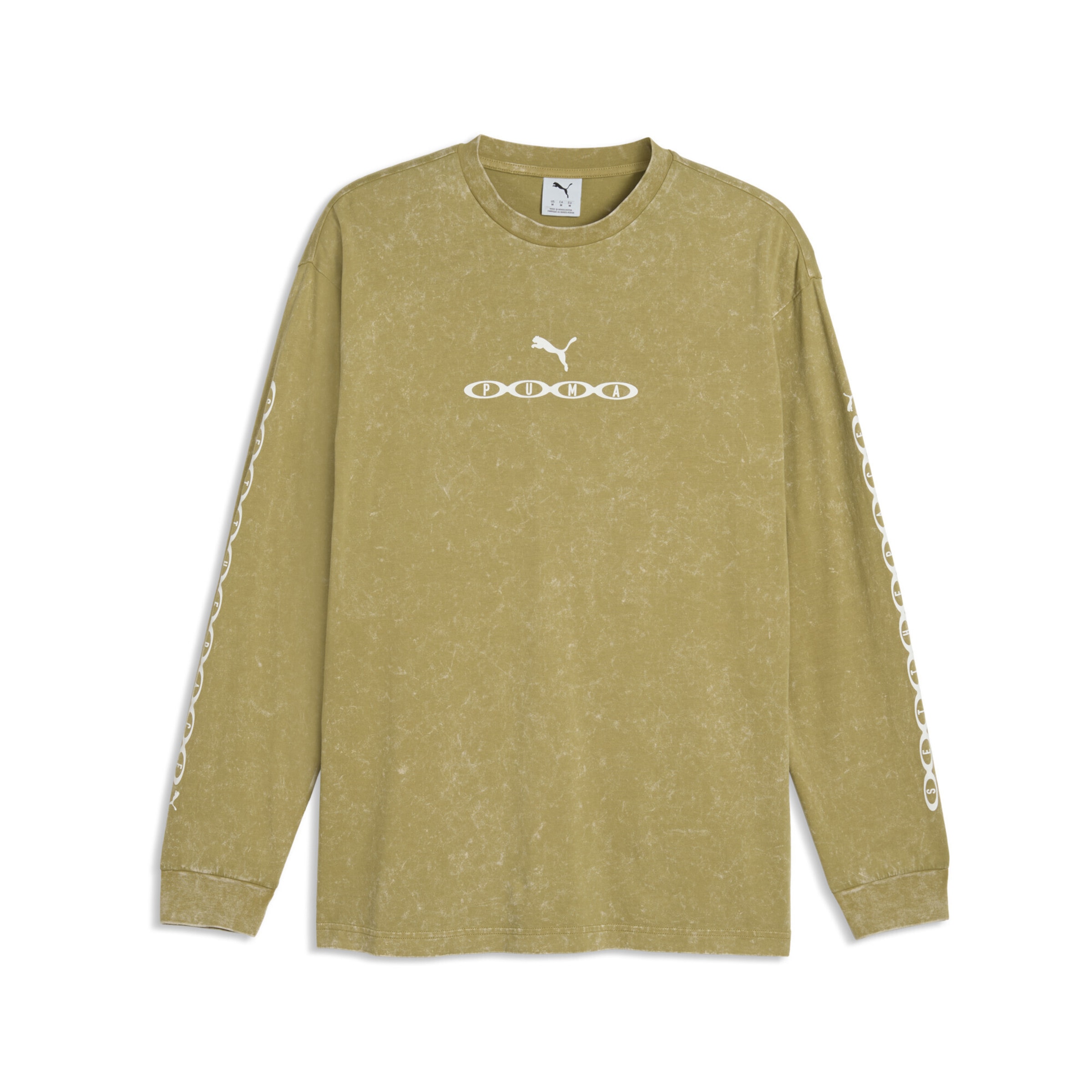 PUMA Funktionsshirt in S in oliv / weiß, Produktansicht