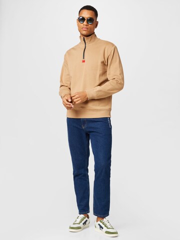 HUGO Red Sweatshirt 'DURTY' in Beige