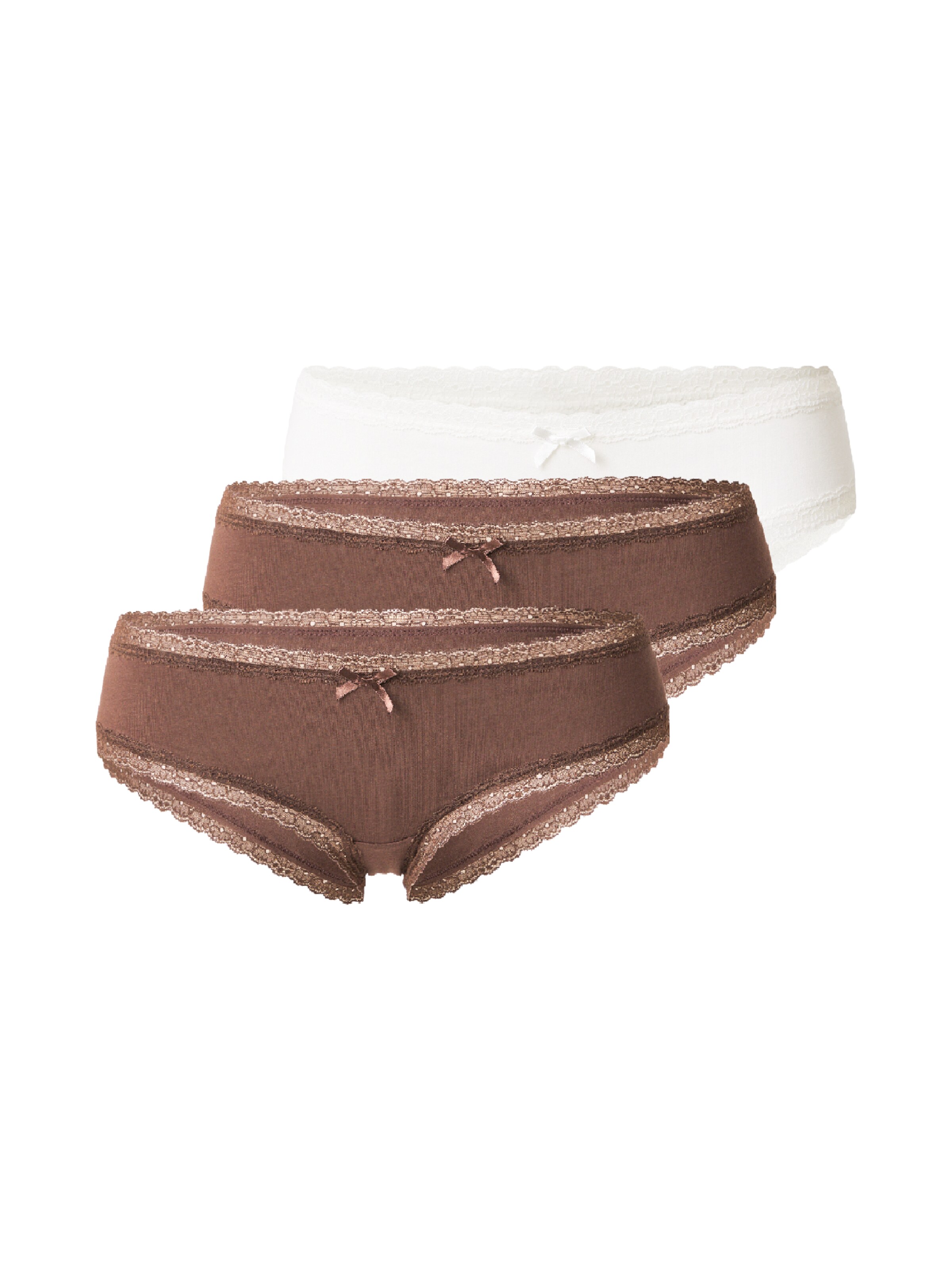 Hunkemöller Slip 'Georgia' en XS en marron / blanc, Vue avec produit