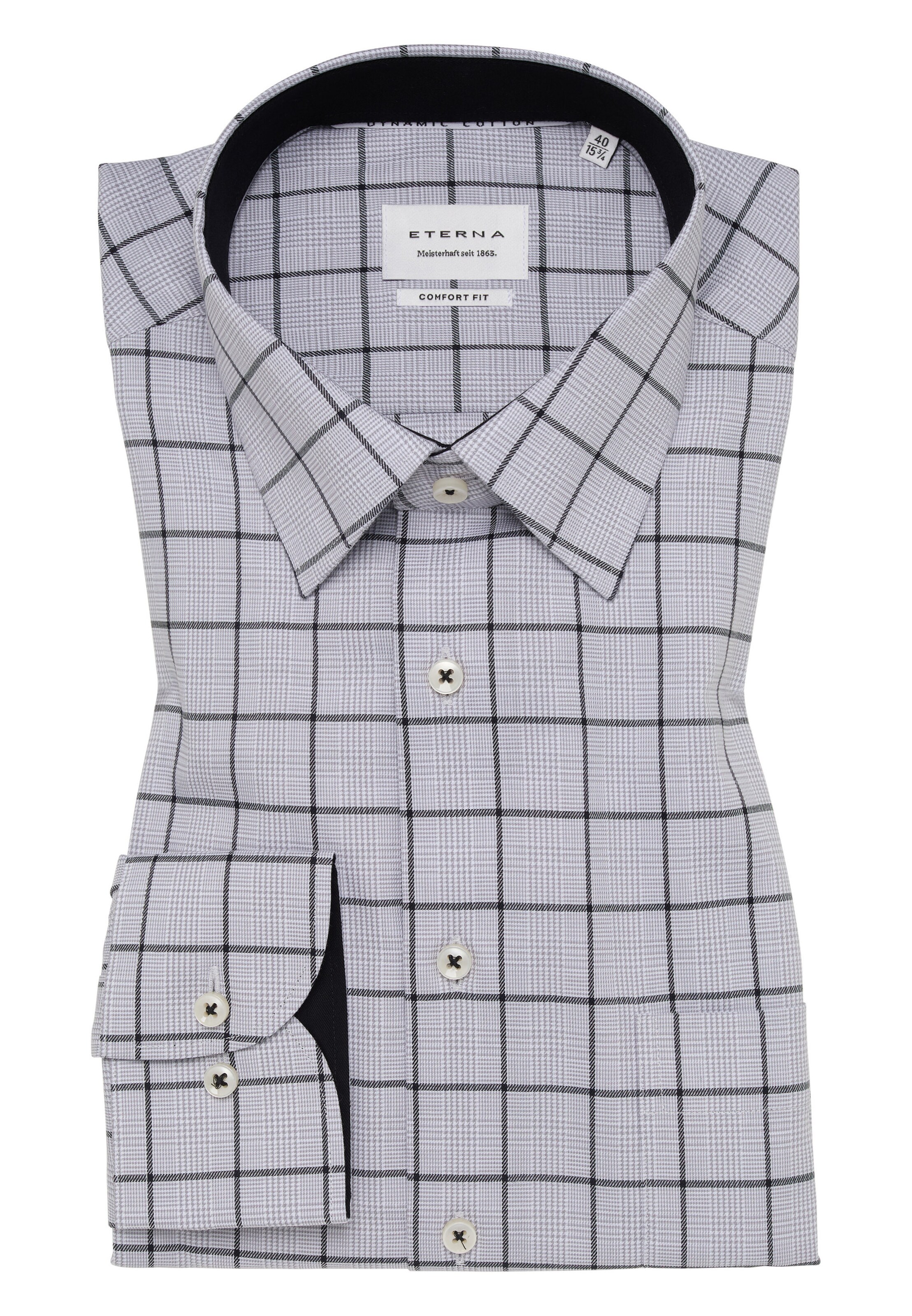 ETERNA Comfort fit Zakelijk overhemd in Zilver