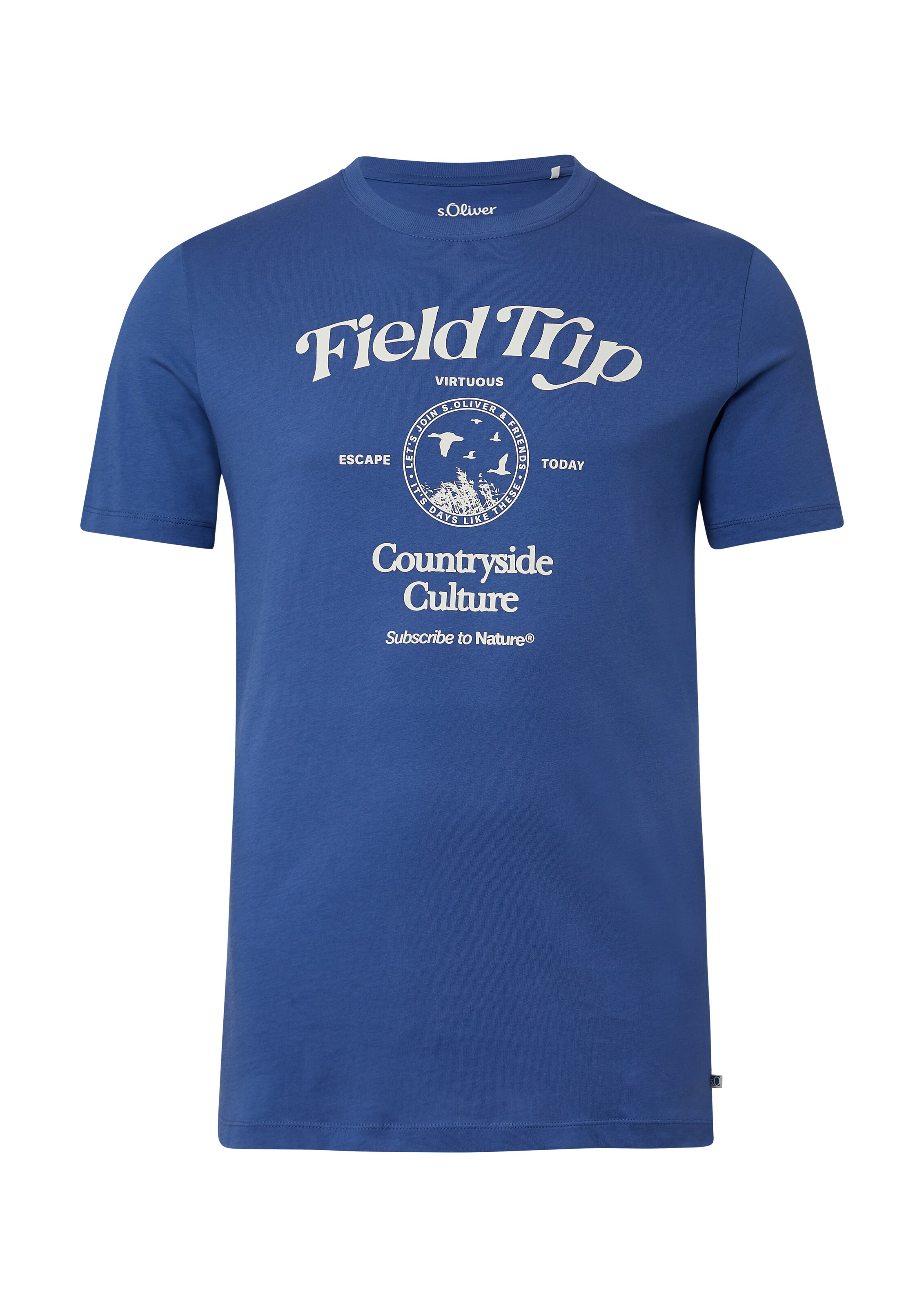 s.Oliver Men Tall Sizes Shirt in Blue: front