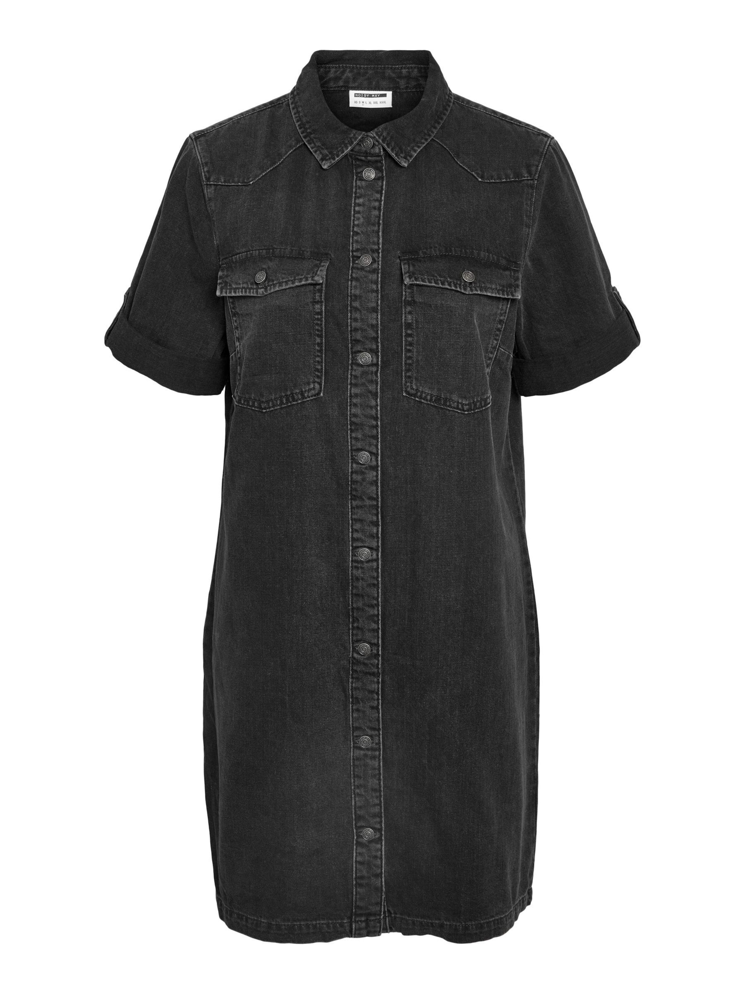 Noisy may Рокля тип риза в черно: отпред