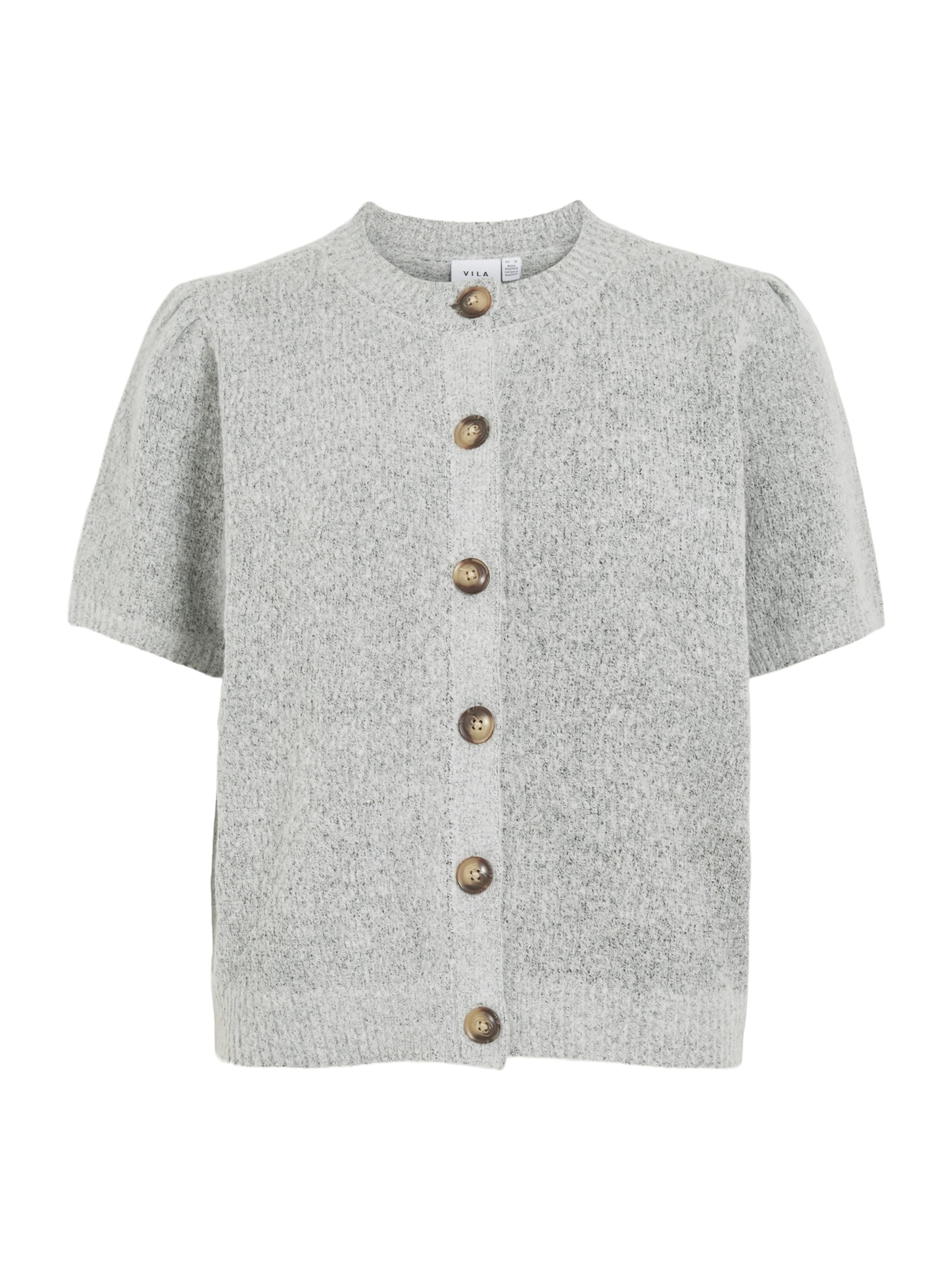 VILA Плетена жилетка 'VITASSY' в сиво: отпред