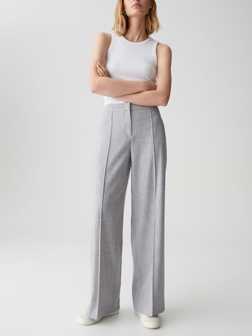 OPUS Wide leg Παντελόνι με τσάκιση 'Maiga' σε γκρι