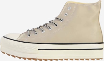Baskets hautes victoria en beige : devant