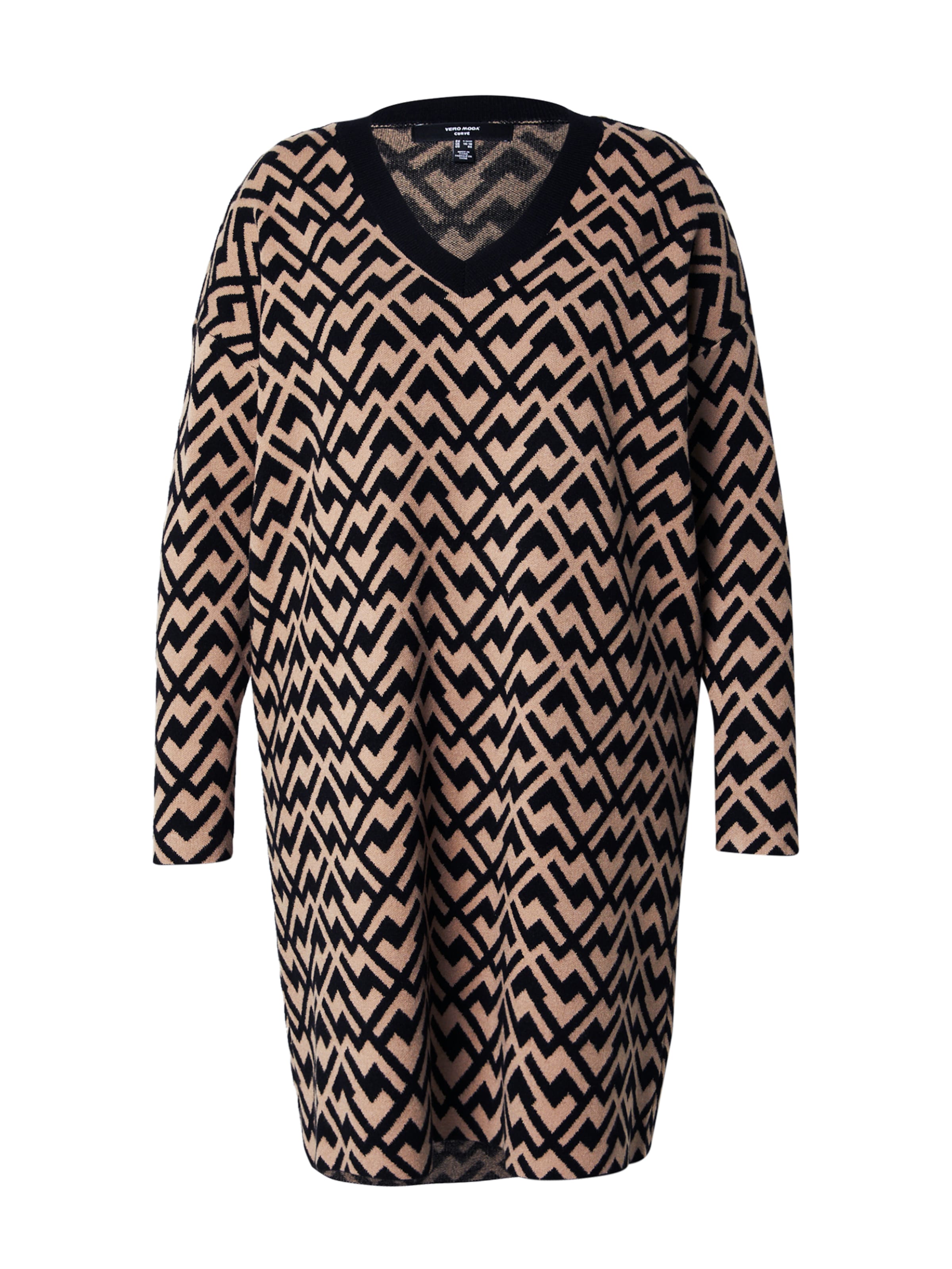 Vero Moda Curve Πλεκτό φόρεμα &#x27;VMCARIA&#x27; σε μπεζ: μπροστά