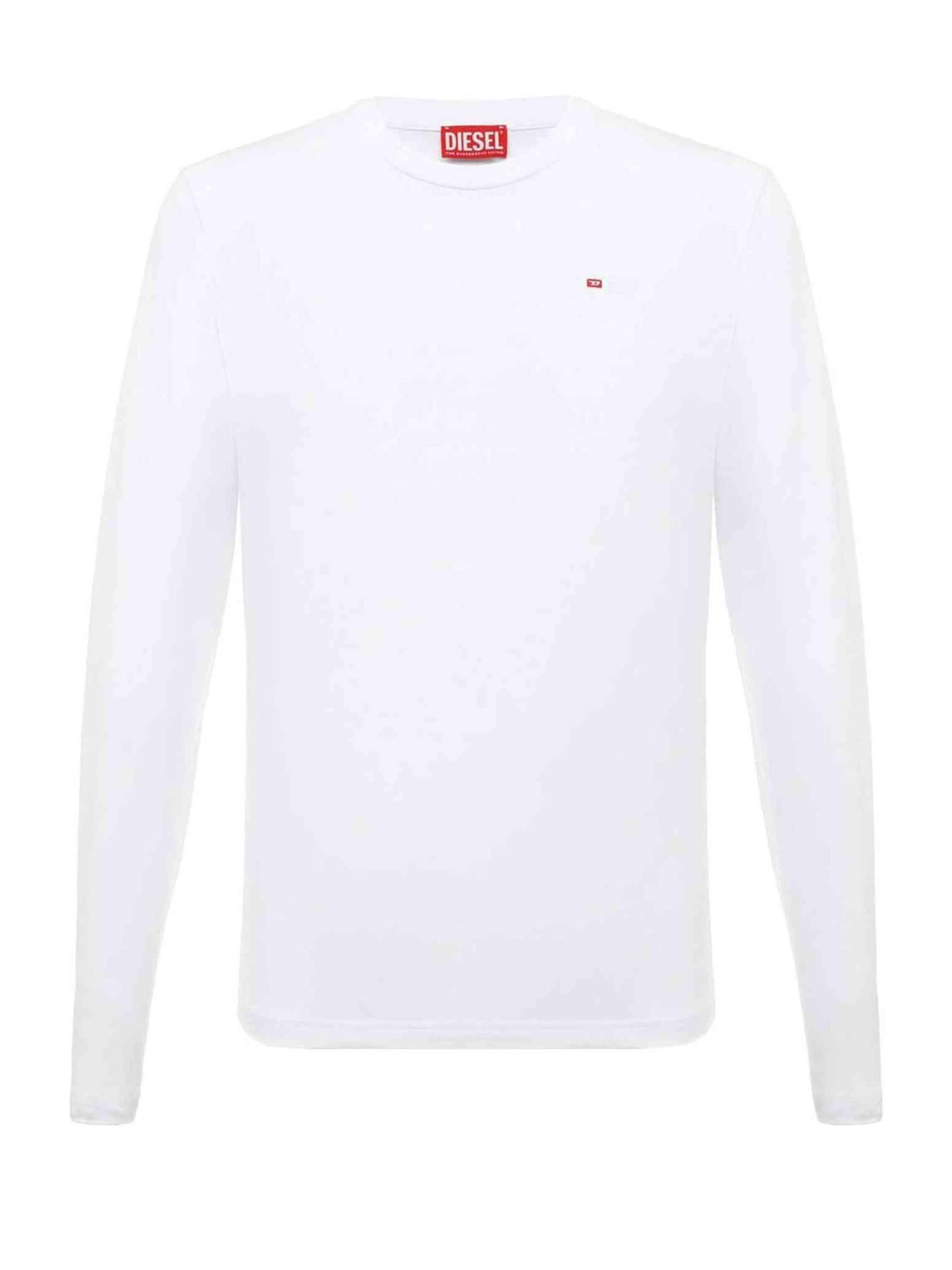 Maglietta 'T-DIEGOR-LS-MICRODIV' di DIESEL in bianco: frontale