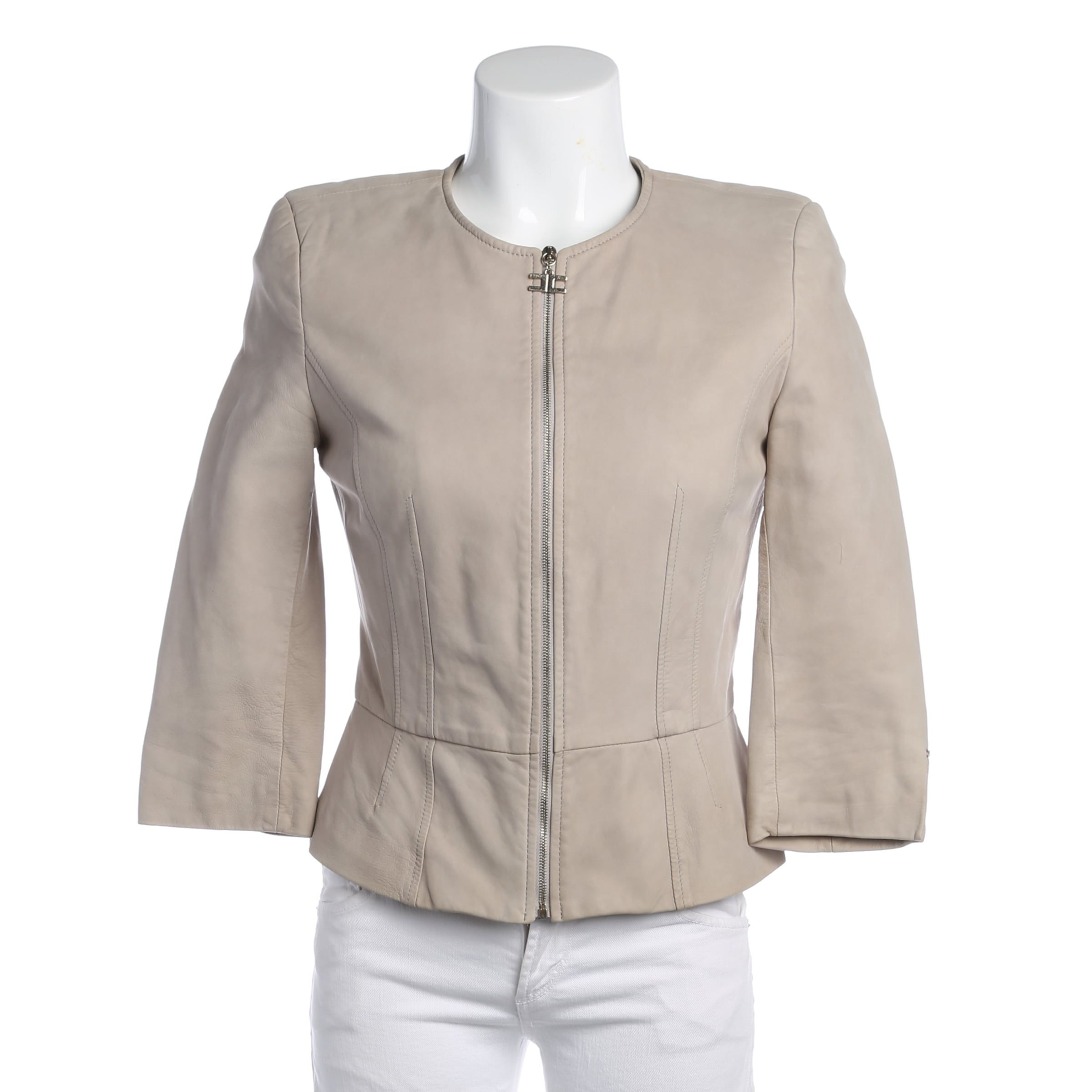 Elisabetta Franchi Jacket & Coat in M in Grey: front