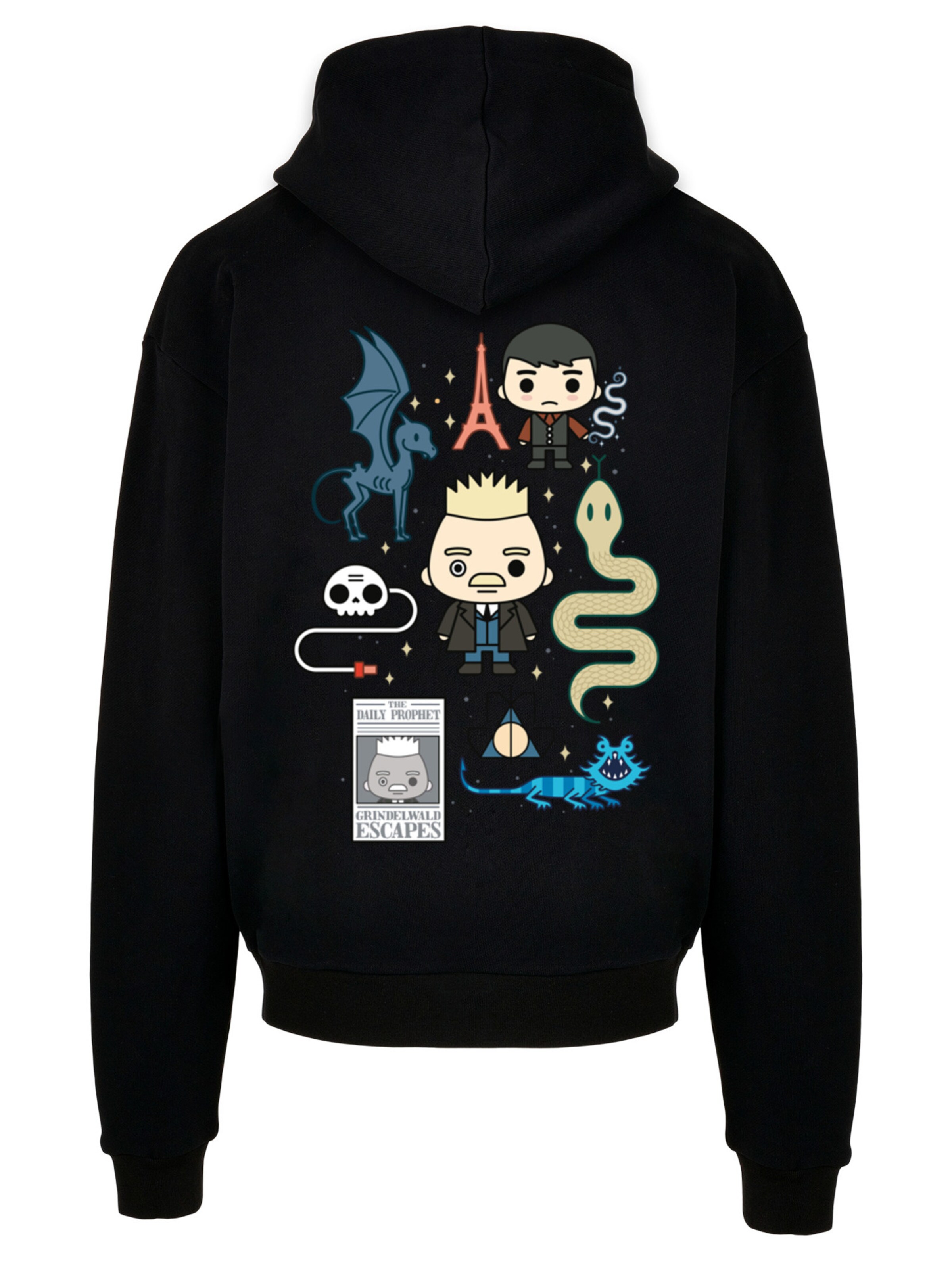 Sweat-shirt 'Phantastische Tierwesen 2 Chibi Grindelwald' F4NT4STIC en noir : devant