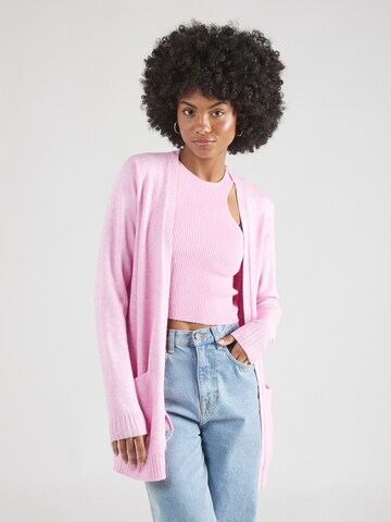 VILA Knit Cardigan 'Ril' in Pink: front