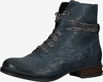 JOSEF SEIBEL Lace-Up Ankle Boots 'Sanja' in Blue: front