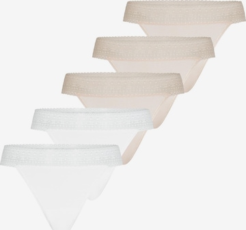Mey Thong 'Modal Lace' in Beige: front