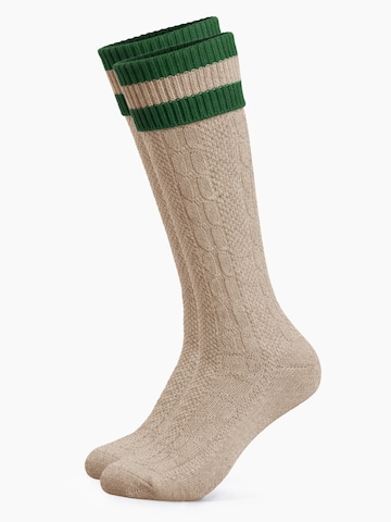 HerzSticht Traditional socks 'Wiesendistel' in Beige: front