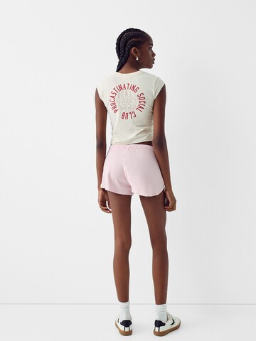 Bershka Regular Trousers in Pink
